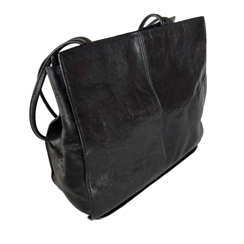 Pelle Studio by Wilson Leather, Black Shoulder Tote, Handbag, Medium - Picture 3 of 7